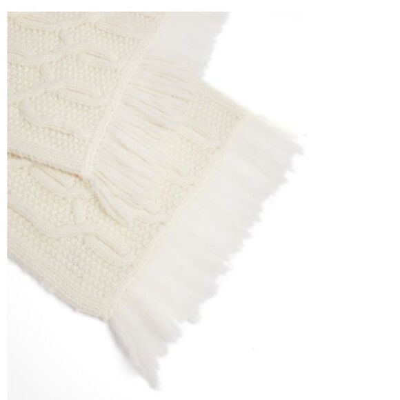 TED BAKER LONDON Homerton Cable Knit Wool Blend Scarf Wrap, Ivory/White, NWT - Picture 14 of 14